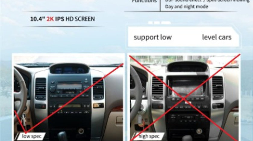 10.4" DVD NAVIGATIE TESLA STYLE TOYOTA LAND CRUISER PRADO FJ120 2003-2009 [V2]