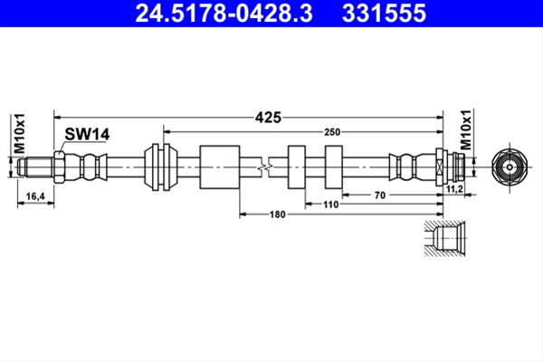 331555 Furtun Frana-ate Ate Volvo 24.5178-0428.3