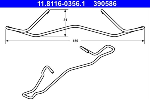 390586 Arc Etrier - Ate Ford 11.8116-0356.1