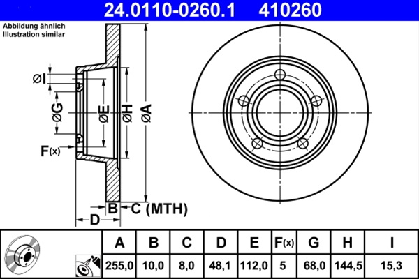 410260 ## Disc Frana (livrabil Numai Pereche) - Ate Vag 24.0110-0260.1