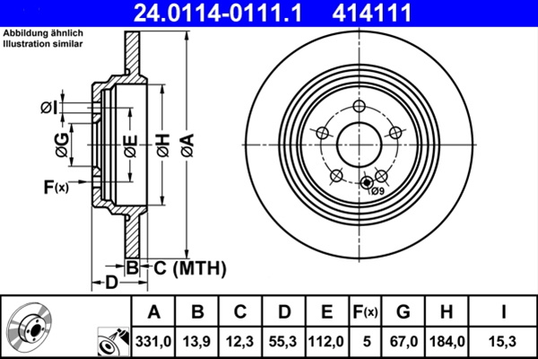 414111 ## Disc Frana (livrabil Numai Pereche) - Ate Mercedes-Benz 24.0114-0111.1