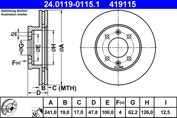 419115 ## Disc Frana (livrabil Numai Pereche) - Ate Hyundai 24.0119-0115.1