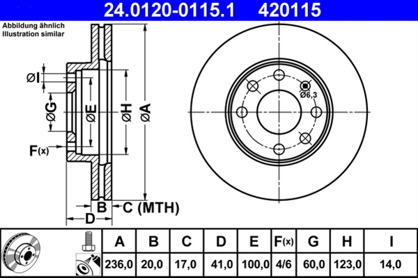 420115 ## Disc Frana (livrabil Numai Pereche) - Ate Opel 24.0120-0115.1