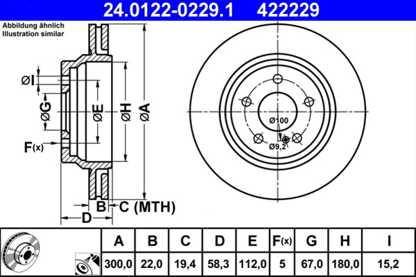 422229 ## Disc Frana (livrabil Numai Pereche) - Ate Mercedes-Benz 24.0122-0229.1