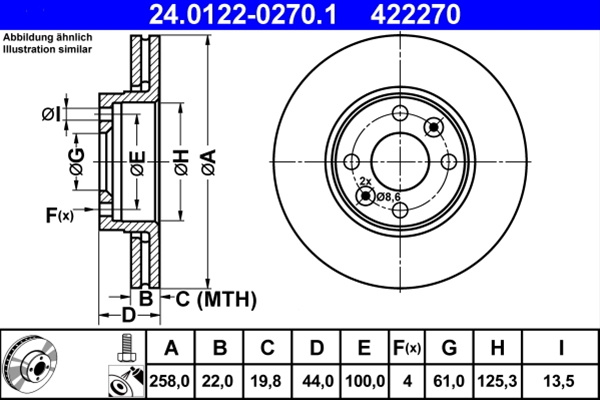 422270 Disc Frana Livrabil Doar Pereche Ate Dacia 24.0122-0270.1