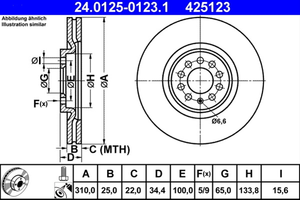 425123 Disc Frana (livrabil Numai Pereche) - Ate Vag 24.0125-0123.1