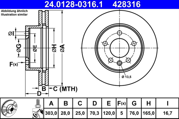 428316 Disc Frana (livrabil Numai Pereche) - Ate Vag 24.0128-0316.1