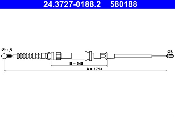 580188 Cablu Frana De Parcare - Ate Vag 24.3727-0188.2