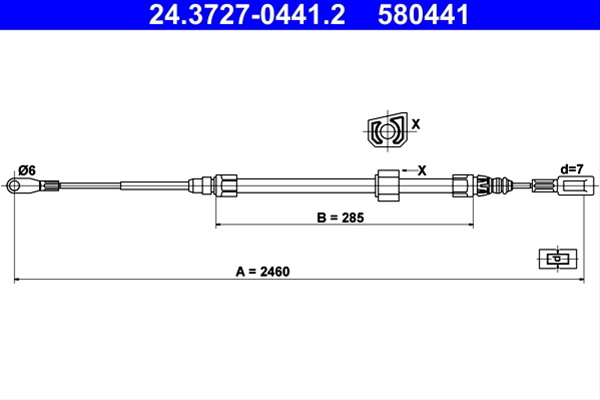 580441 Cablu Frana De Parcare - Ate Vag 24.3727-0441.2