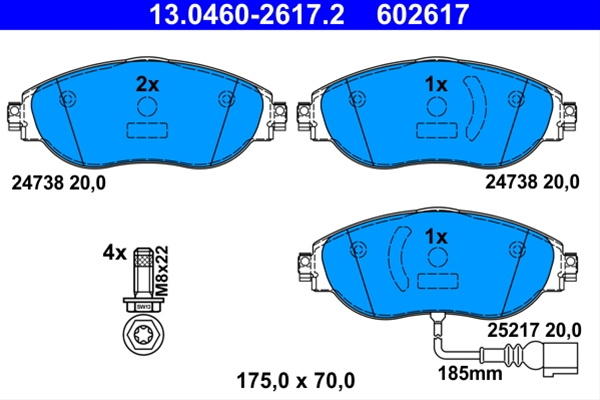 602617 Set Placute Frana Ate Vag 13.0460-2617.2