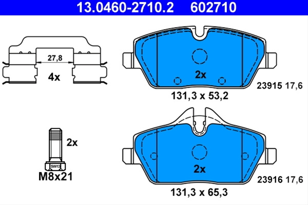 602710 - Set Placute Frana Ate Bmw 13.0460-2710.2