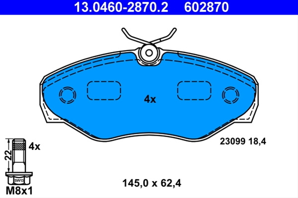 602870 Set Placute Frana - Ate Opel 13.0460-2870.2