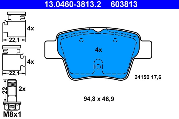 603813 Set Placute Frana - Ate Peugeot 13.0460-3813.2