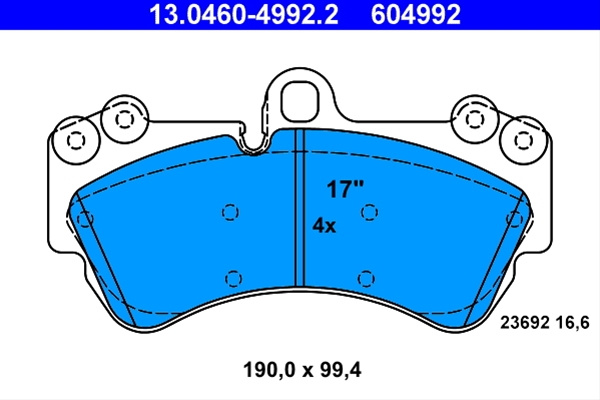 604992 Set Placute Frana - Ate Mercedes-Benz 13.0460-4992.2