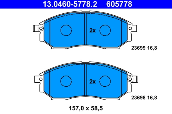 605778 Set Placute Frana - Ate Renault 13.0460-5778.2