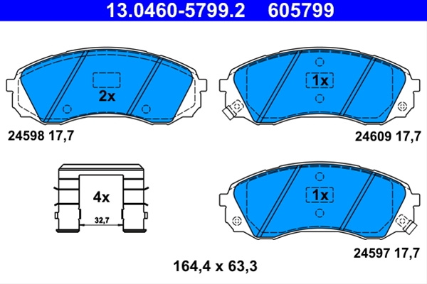 605799 Set Placute Frana Ate Kia 13.0460-5799.2