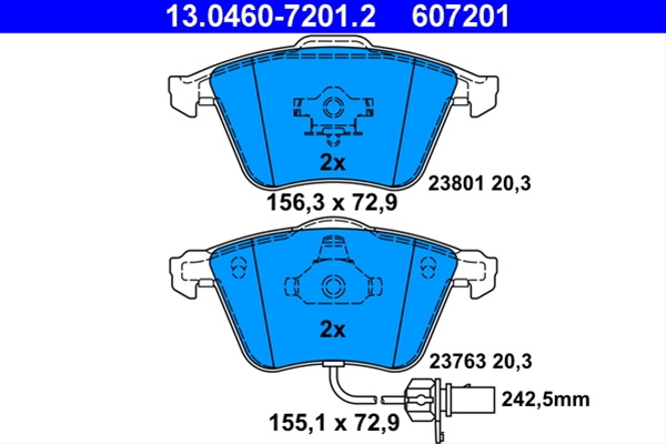 607201 Set Placute Frana - Ate Vag 13.0460-7201.2