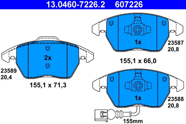 607226- Set Placute Frana -ate Ate Vag 13.0460-7226.2