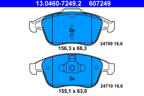 607249 Set Placute Frana - Ate Renault 13.0460-7249.2