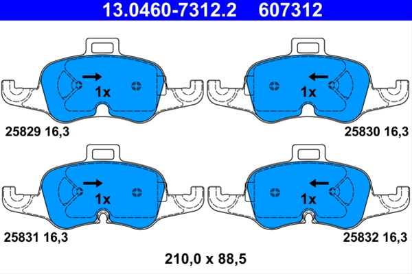 607312 Set Placute Frana Ate Vag 13.0460-7312.2