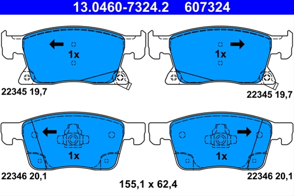 607324 Set Placute Frana - Ate Opel 13.0460-7324.2