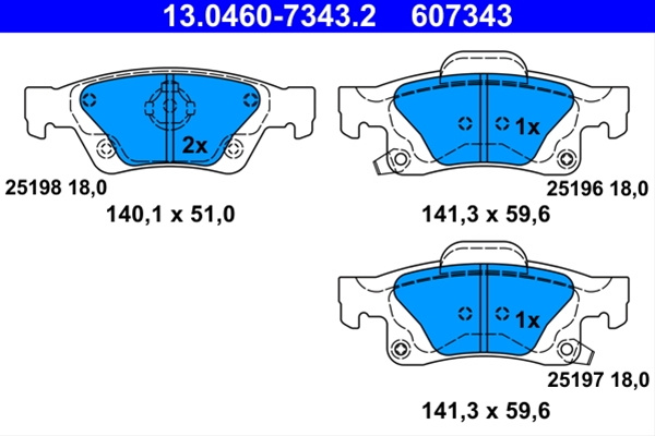 607343 Set Placute Frana Ate Jeep 13.0460-7343.2