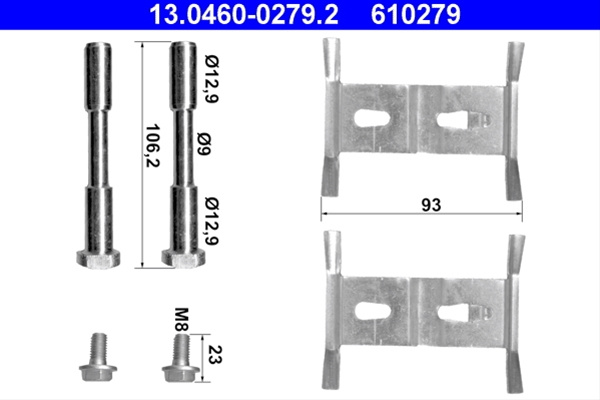 610279 Set Accesorii Placute Frana - Ate Vag 13.0460-0279.2