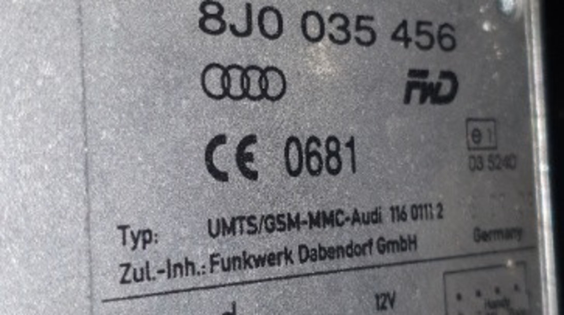 8J0035456 Amplificator antena Audi Fab: 2007-Prezent