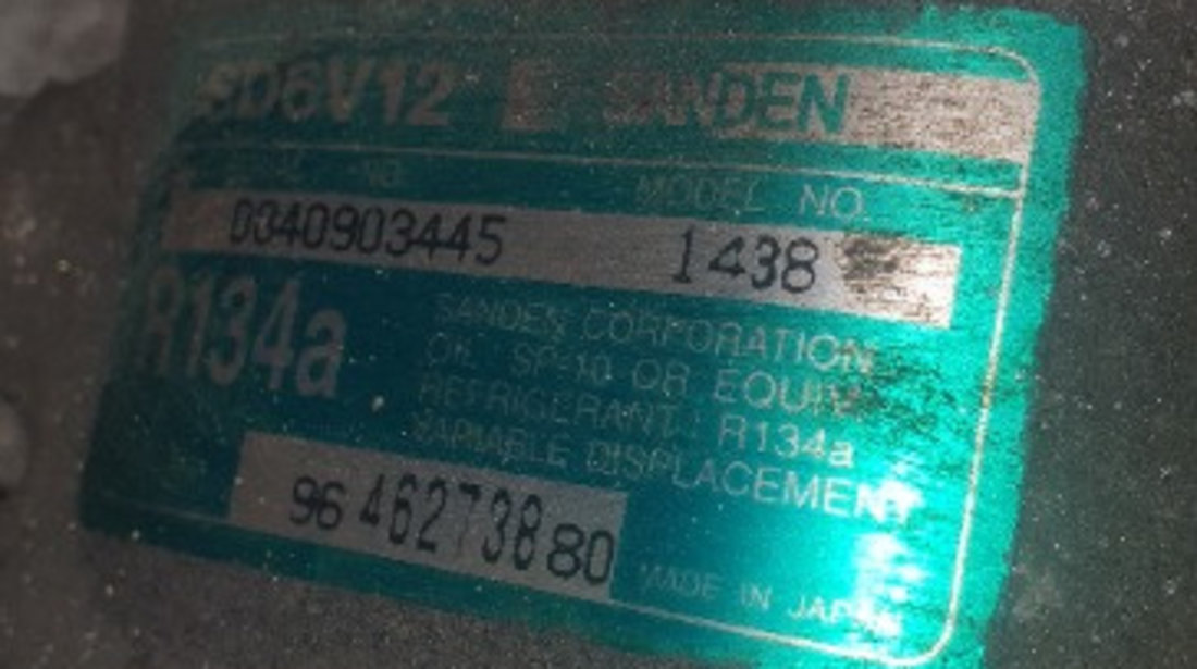 9646273880 Compresor AC Peugeot 807 (EB) 2.0 HDI RHT, RHW, RHM
