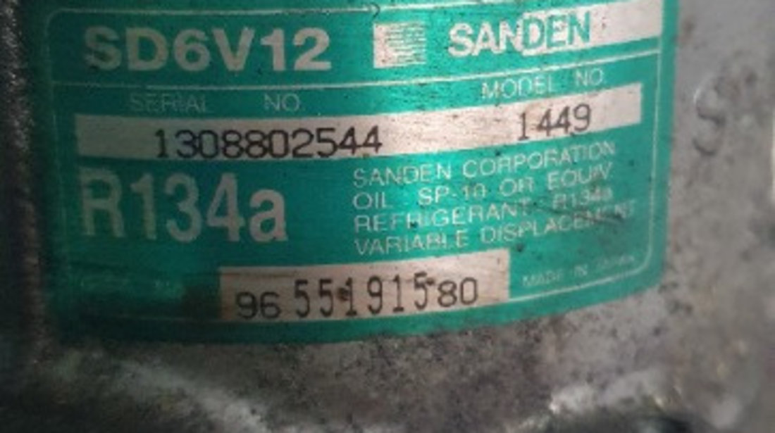 9655191580 Compresor AC Peugeot 307 CC (3B) 2.0i benzina RFN