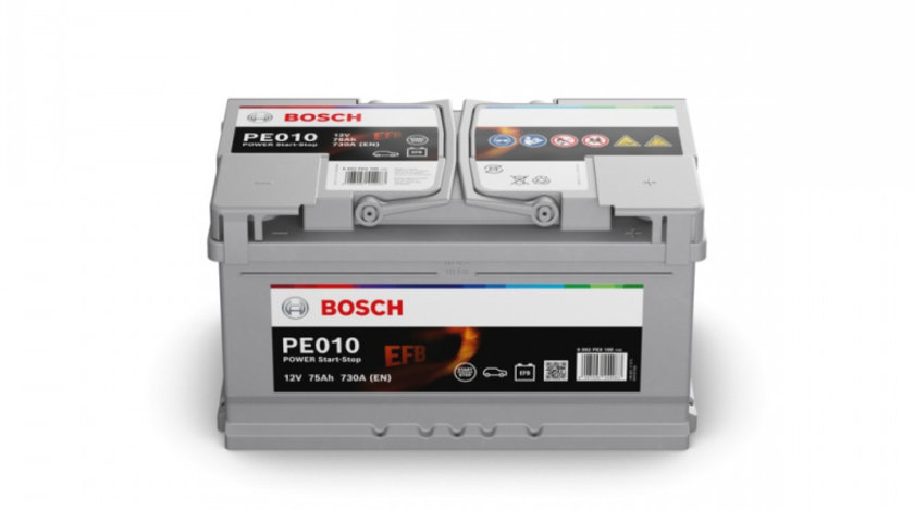 Acumulator baterie auto BOSCH Power 75 Ah 730A tip EFB (pentru sistem START/STOP) 0 092 PE0 100 piesa NOUA