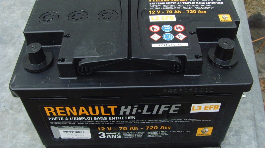 Acumulator,baterie NOUA originala RENAULT 70Ah/720Aen EFB - Start-stop  #54008219