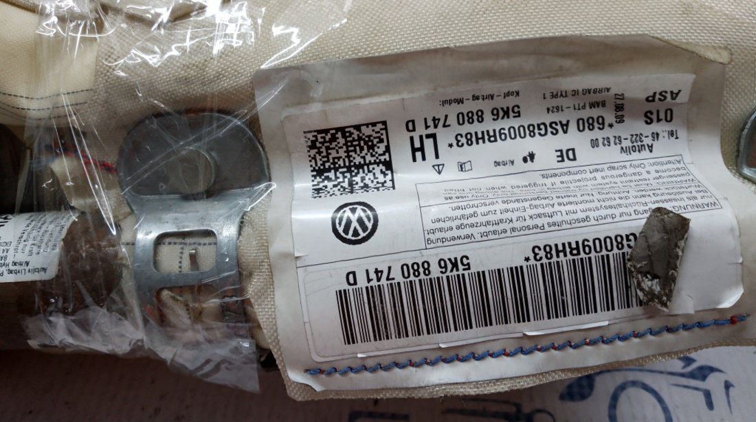 Airbag cortina stanga Volkswagen Golf 6 2009, 5K6880741D