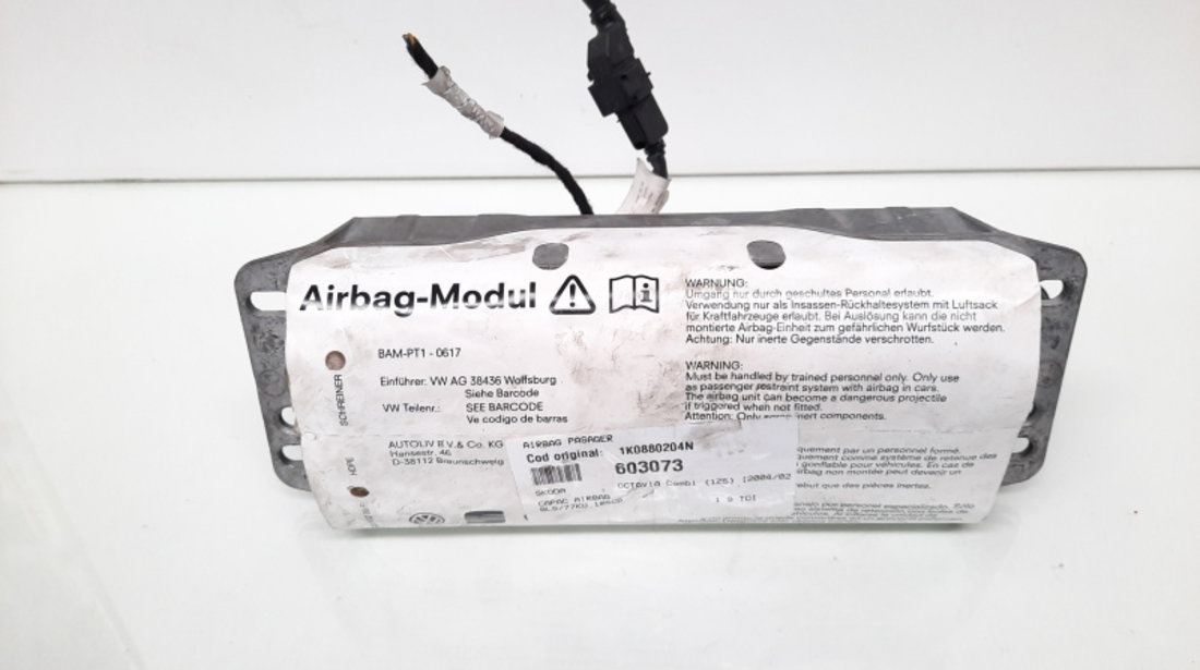 Airbag pasager, cod 1K0880204N, Skoda Octavia 2 Combi (1Z5) (id:603073)