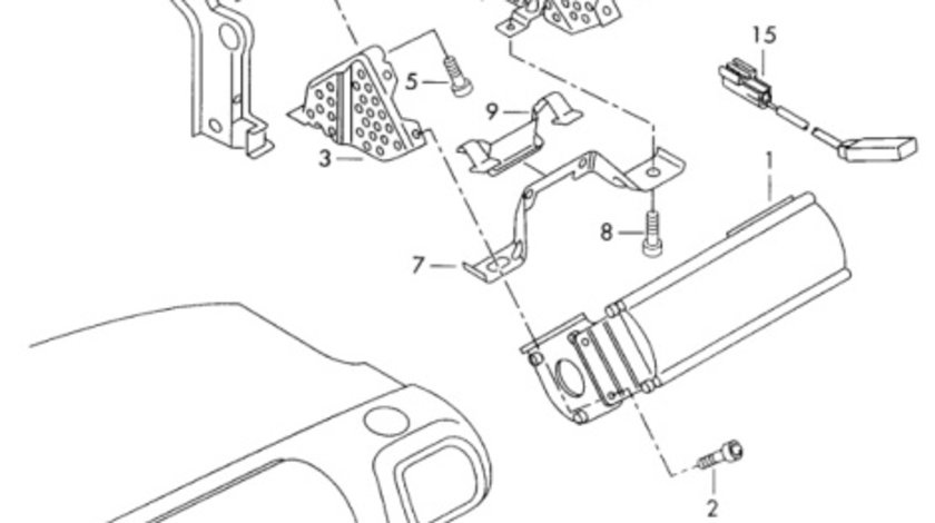 Airbag pasager Volkswagen Golf 1J 2002 1.6 16V 77 KW 1J0880204B OEM 1J0880204B