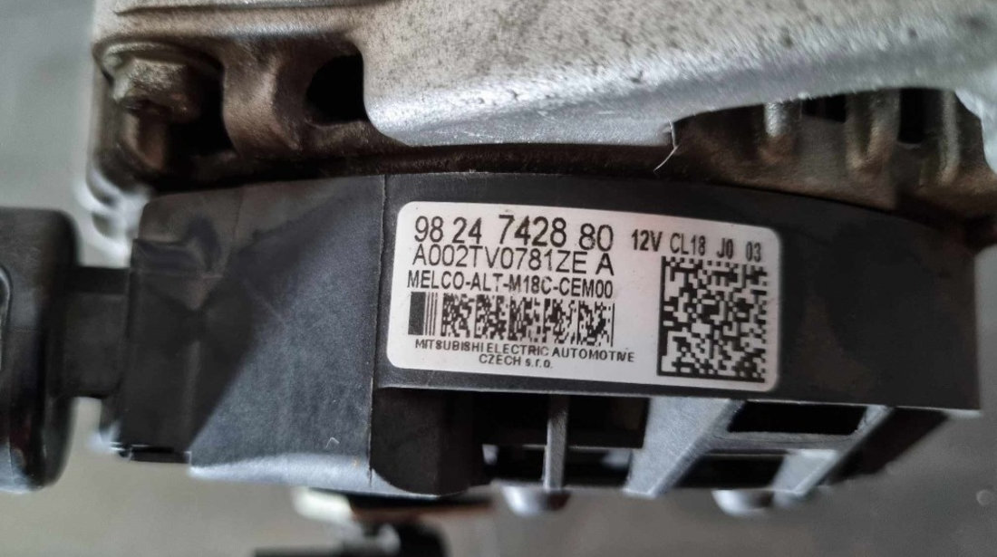 Alternator 9824742880 Opel Zafira Life 2.0 122 cai motor D20DTL (DW10FE)