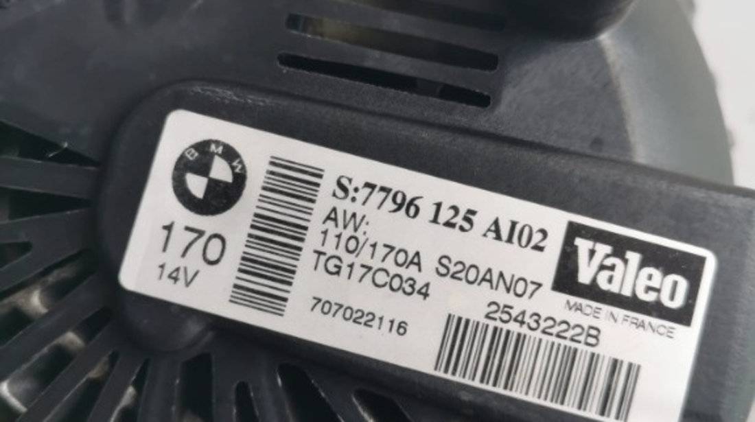 Alternator BMW X5 E70 / 3.0 Diesel / 170 A / COD - 7796125AI02
