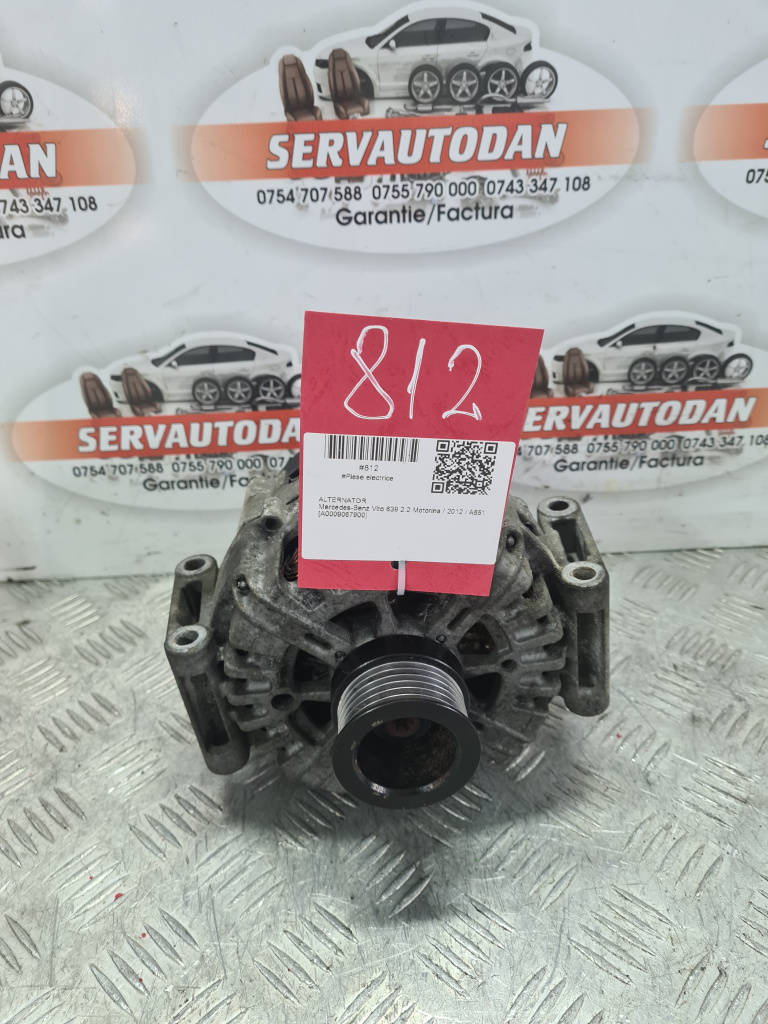 Alternator Mercedes-Benz Vito 639 2.2 Motorina 2012, A0009067900 / 180AMP