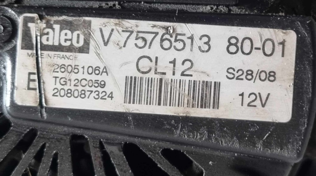 Alternator V7576513 / TG12C059 CITROËN C4 I 1.6 VTi 120 cai