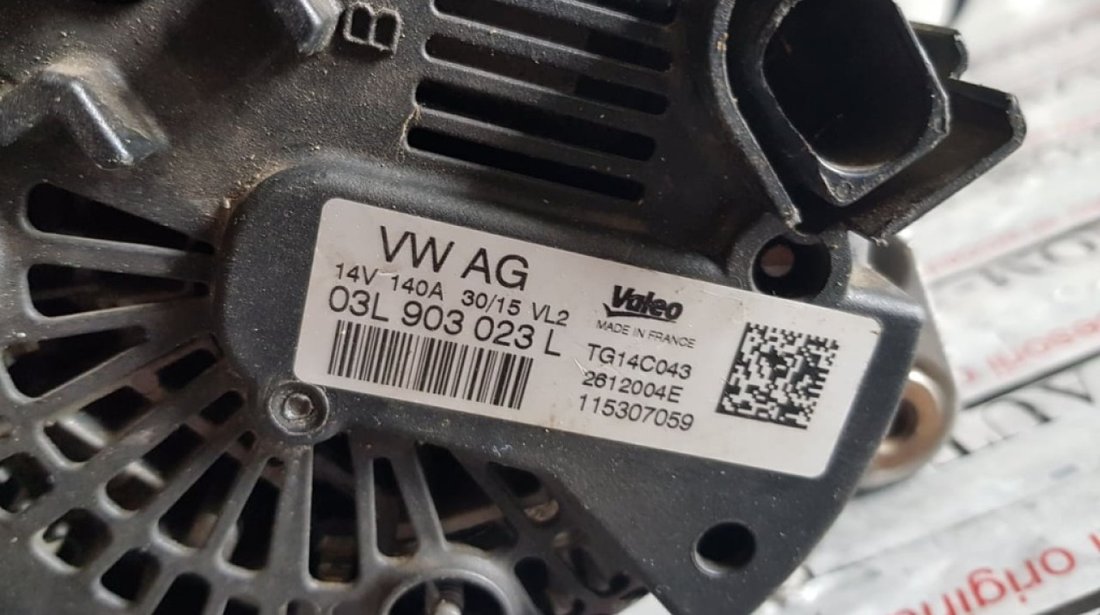 Alternator Valeo original 140A Audi A3 8P 2.0 TDI 110/136/143/150/184cp 03L903023L