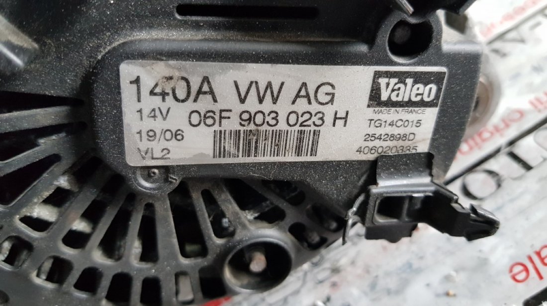 Alternator Valeo original 140A VW Jetta 5 2.0TDi 136 / 140 / 170cp 06f903023h