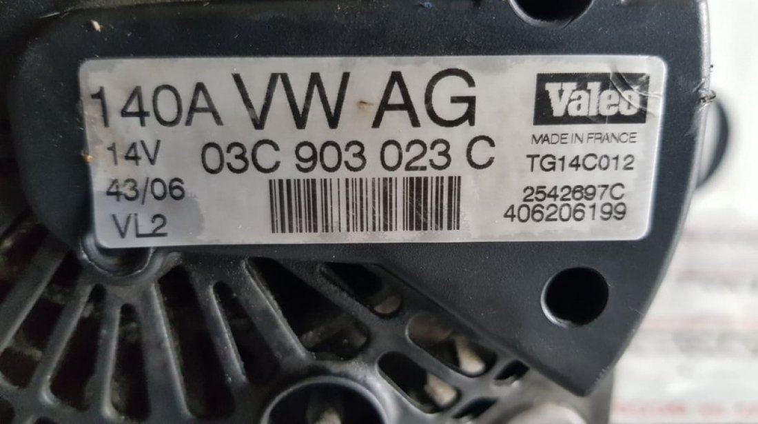 Alternator Valeo original 140A VW Jetta VI 1.4 TSi 122/150/160cp 03C903023C