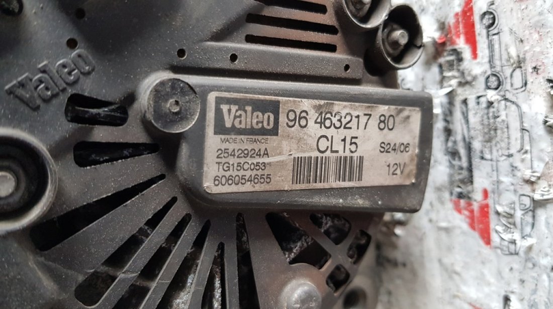Alternator Valeo original 150A Peugeot 807 2.2HDi 128/163/170cp 9646321780