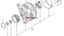 Alternator VOLKSWAGEN GOLF IV (1J1) [ 1997 - 2007 ...