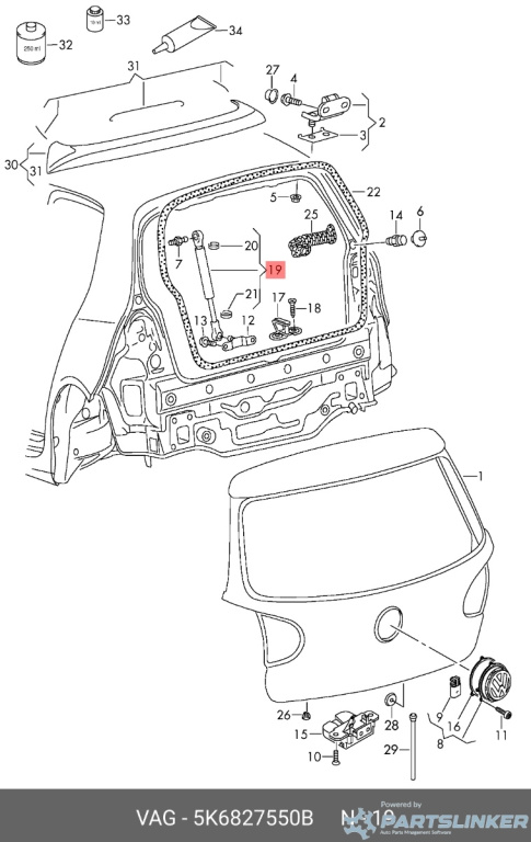 Amortizor haion Volkswagen Golf 6 (5K) Hatchback 2010 1.4 16V OEM 5K6827550B