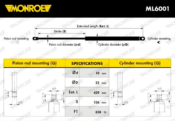 Amortizor Portbagaj Monroe Jeep ML6001