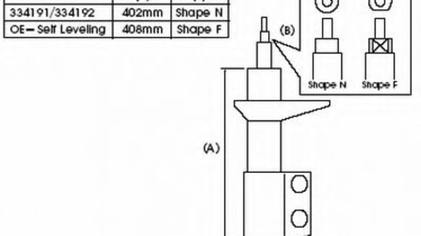 Amortizor SUBARU FORESTER (SF) (1997 - 2002) KYB 334191 piesa NOUA