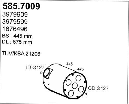 Amortizor Zgomot Mijloc/spate Asso Volvo 585.7009