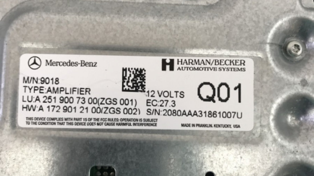 Amplificator Mercedes-Benz GL 350 CDI 4MATIC 2012, X164 sedan 2012 (A2519007300)