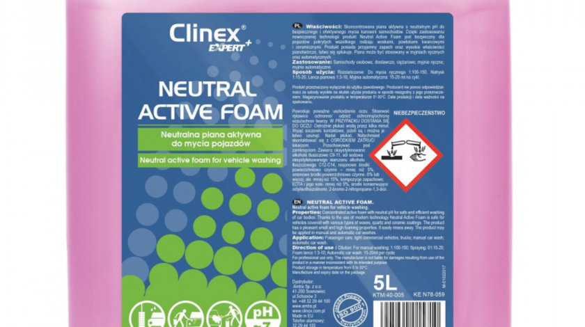 Șampon Spumă Activă pH Neutru Clinex Expert+ 5L 40-005